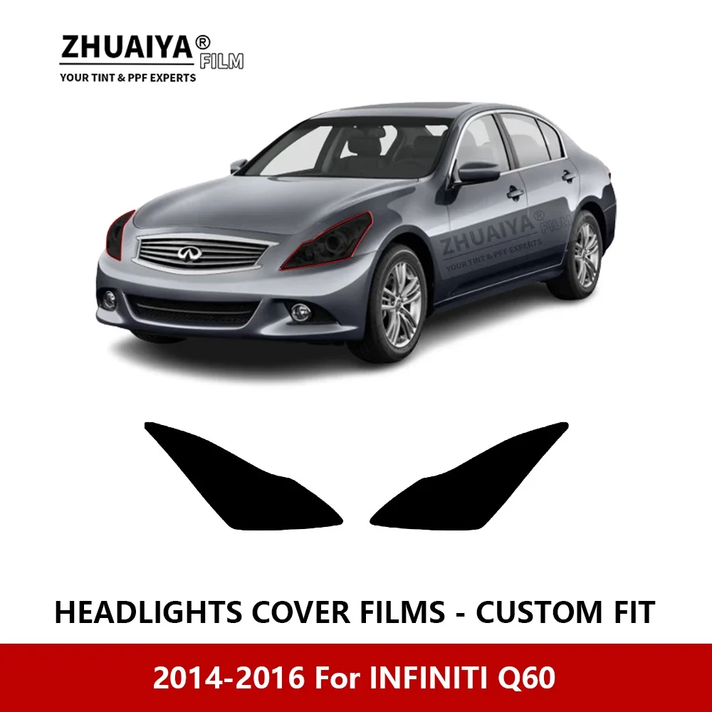 

For INFINITI Q60 2014-2016 Car Exterior Headlight Anti-scratch PPF precut Protective film Repair film Car stickers Accessories