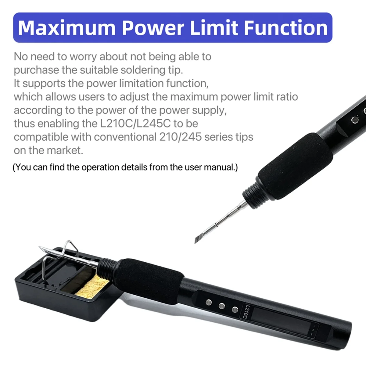 【BAAZ Fast 】L210C PD 100W 휴대용 전기 납땜 인두 50-500 ° C 조정 가능한 온도 컬러 스크린 DIY 수리 도구