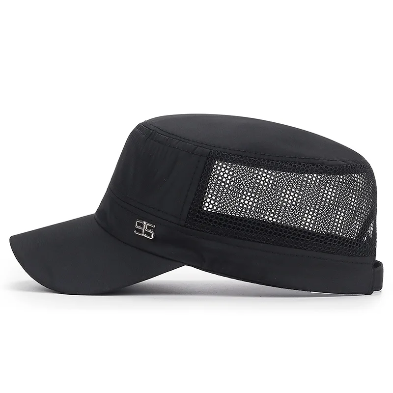 Hats Men Women Breathable Mesh Flat Top Caps Training Cadet Caps Visors Hat Trucker Snapback Baseball Cap baseball cap flat cap solid color cap flat vintage cap