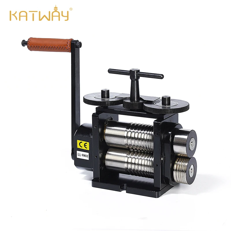 KATWAY 수동 플랫 및 와이어 조합 롤링 밀, 디자이너 전문 LL-RM02G 쥬얼리 프레스, 타블렛 도구, 130mm