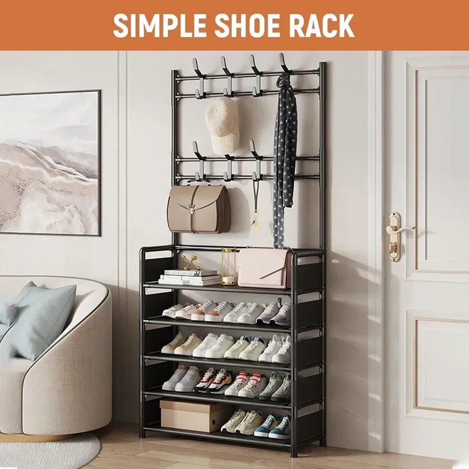 [ TOP SALE ]Clothes Hat Hangers Shoe Rack Multi-ayer Shoe Rack Simple Floor Shoes And Hat Racks Load-bearing Living Room Organiz