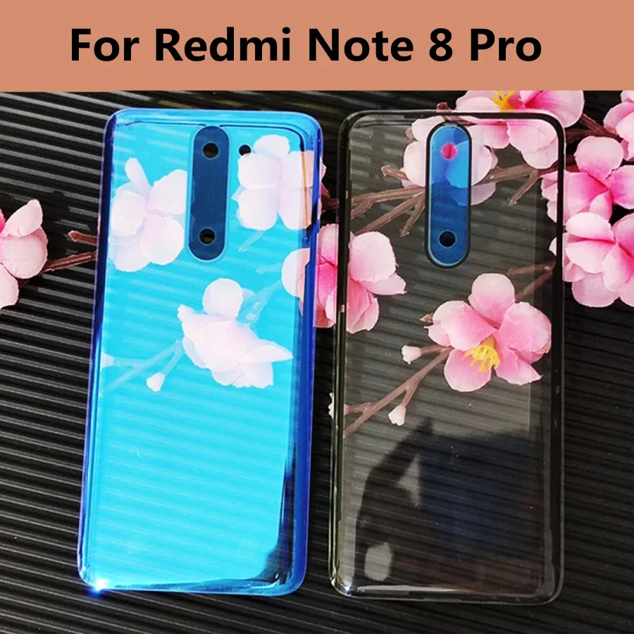 

6.53" For Xiaomi Redmi Note 8 Pro Back Battery Cover transparent Housing Glass Case For Redmi Note8 Pro Rear Door Back Cover