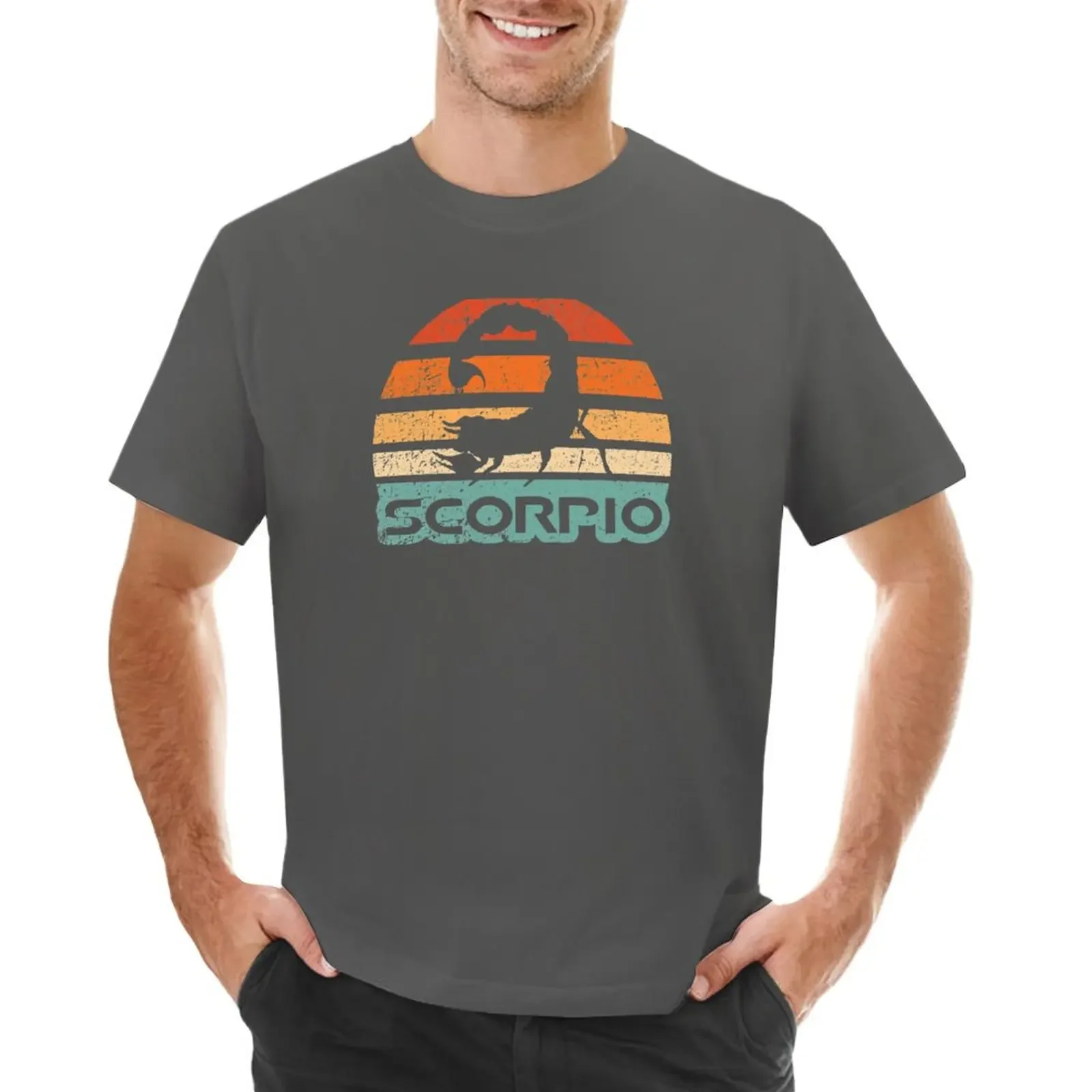 

Retro scorpio sun T-shirt Aesthetic clothing anime mens t shirts