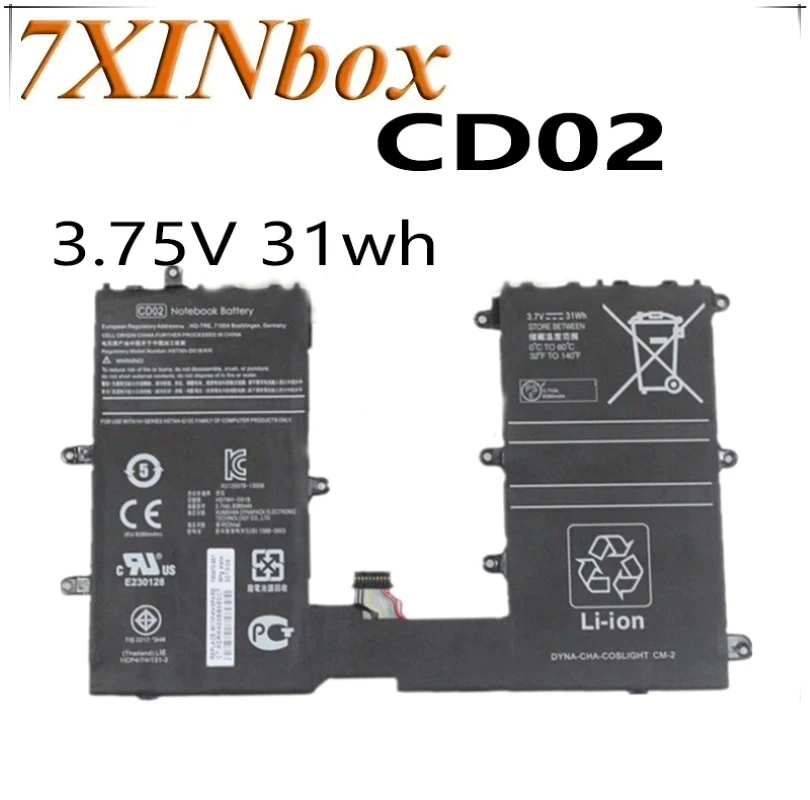 

7XINbox 3,75 V 31wh оригинальный CD02 CD02031 Аккумулятор для ноутбука HP Tablet 610 G1 Omni10 HSTNH-L01B 733057-421 740479-001 HSTNH-Q12C