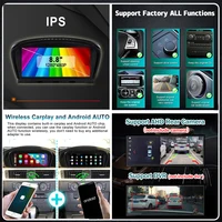 Écran autoradio Android 15 pour BMW E60 E61 E63 E64 E90 E91 Série 3/5 Carplay Android Auto Lecteur multimédia stéréo GPS 4G LTE 5
