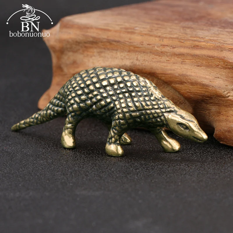 Solid Brass Pangolin Figurines Miniatures Desk Ornaments Tea Pet Crafts Retro Small Animal Statue Children Toy Gifts Home Decor room decor statues