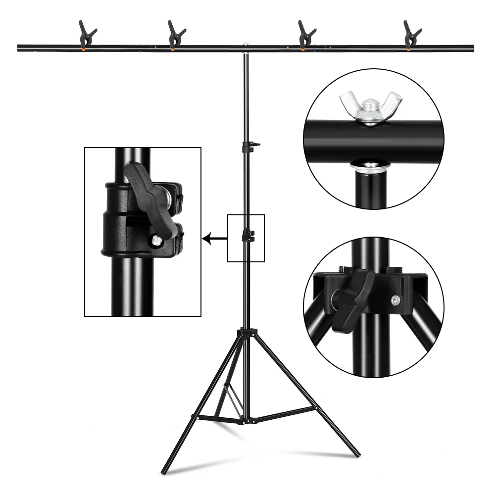 Photography Photo Studio T-Shape Backdrop Background Stand Frame Support System Kit For Video Chroma Key Green Screen With Stand 3