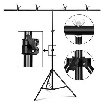 Photography Photo Studio T-Shape Backdrop Background Stand Frame Support System Kit For Video Chroma Key Green Screen With Stand 3