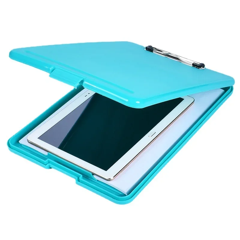 1PC Plastic Storage Clipboard File Box Case Document File Folders Clipboard Writing Pad Stationery School Office Supplies