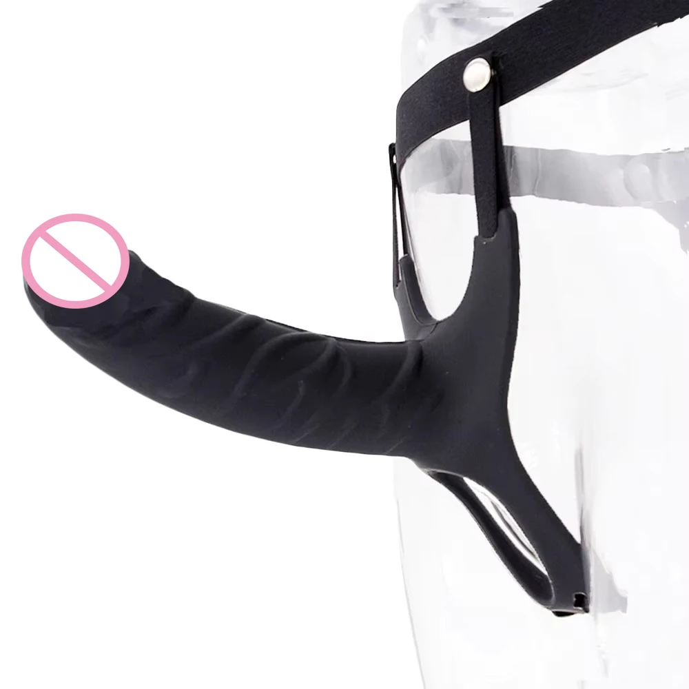 Full Silicone Strappy Hollow Penis Extender Strapon Dildo Silicone Strap on Dildo with Harness Kit Sex Toys for Men No Vibration dildo sex toys