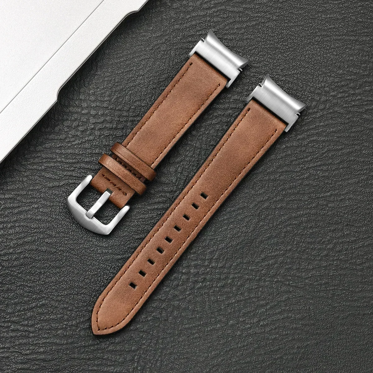 Calf Leather Strap - Premium No-Gap Smartwatch Band Bracelet