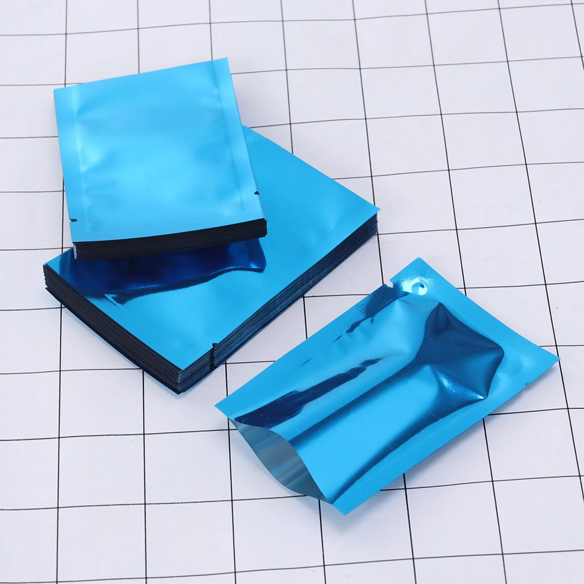 

100Pcs Aluminum Foil Vacuum For Bath Nut Powder Coffee Bulk Food Storage (Blue)