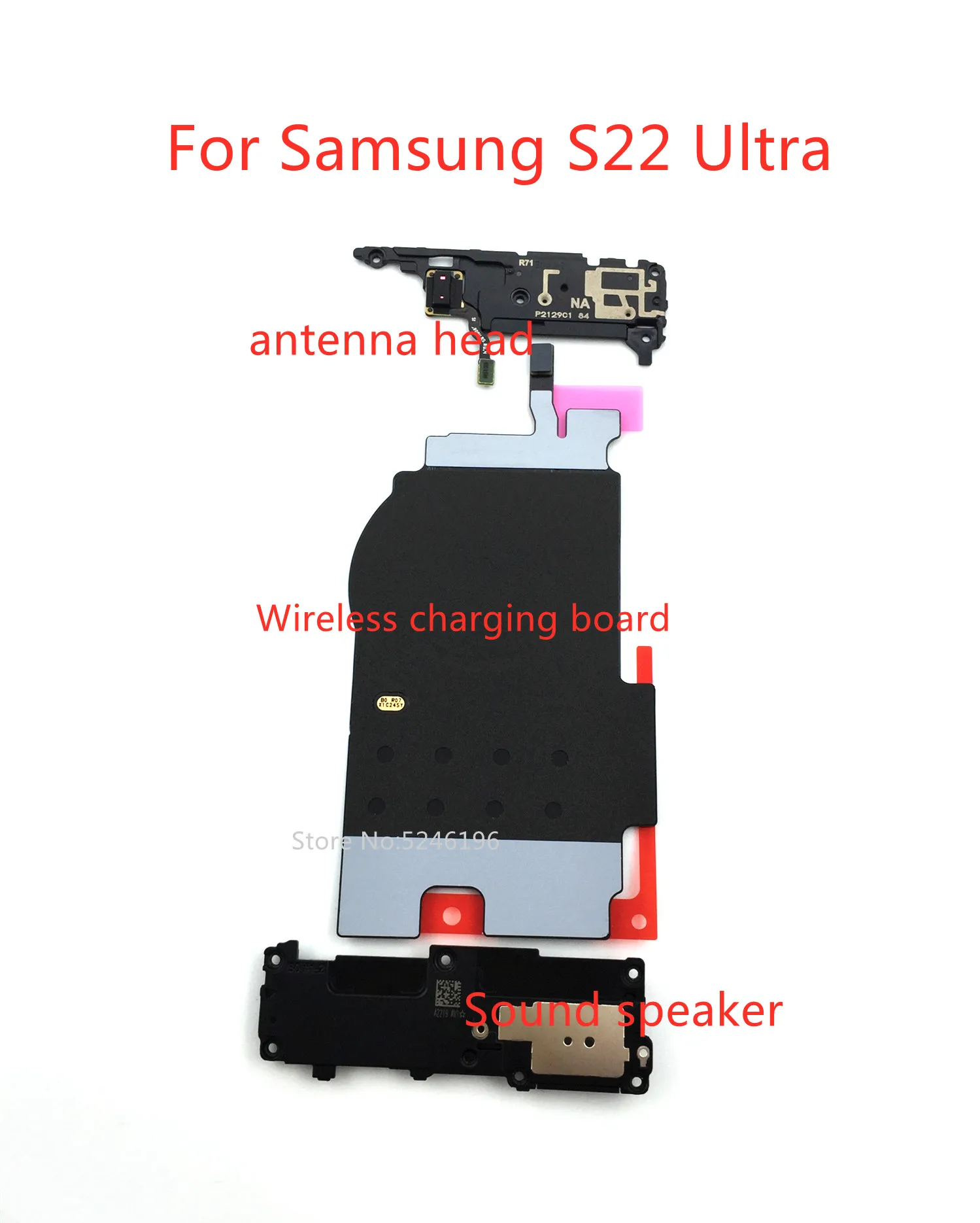 

Беспроводная зарядная плата, задняя крышка антенны для Samsung Galaxy S22 Ultra S22Ultra, сменная деталь, 1 шт.