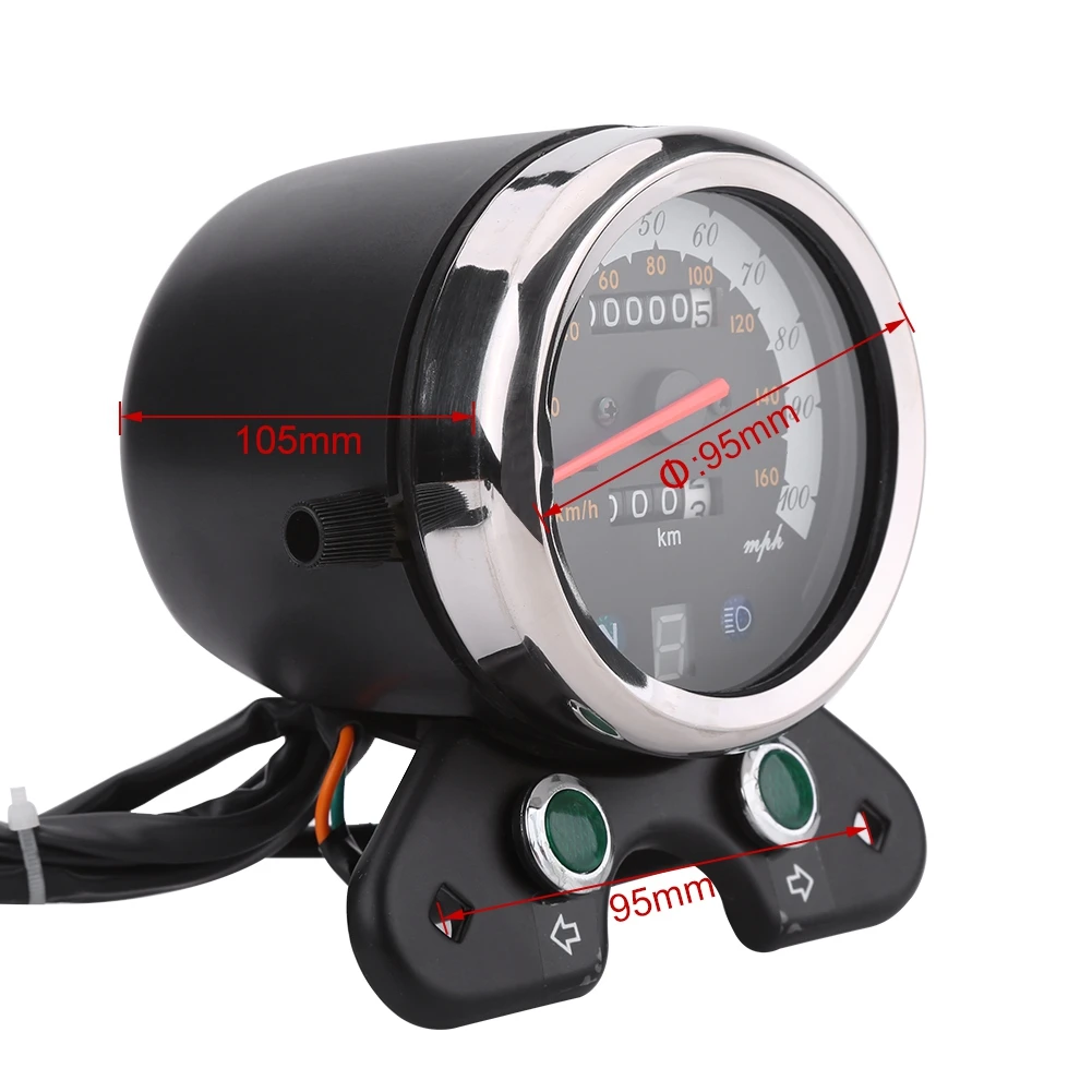 Universal Motorcycle Digital Speedometer & Odometer with Dual Display