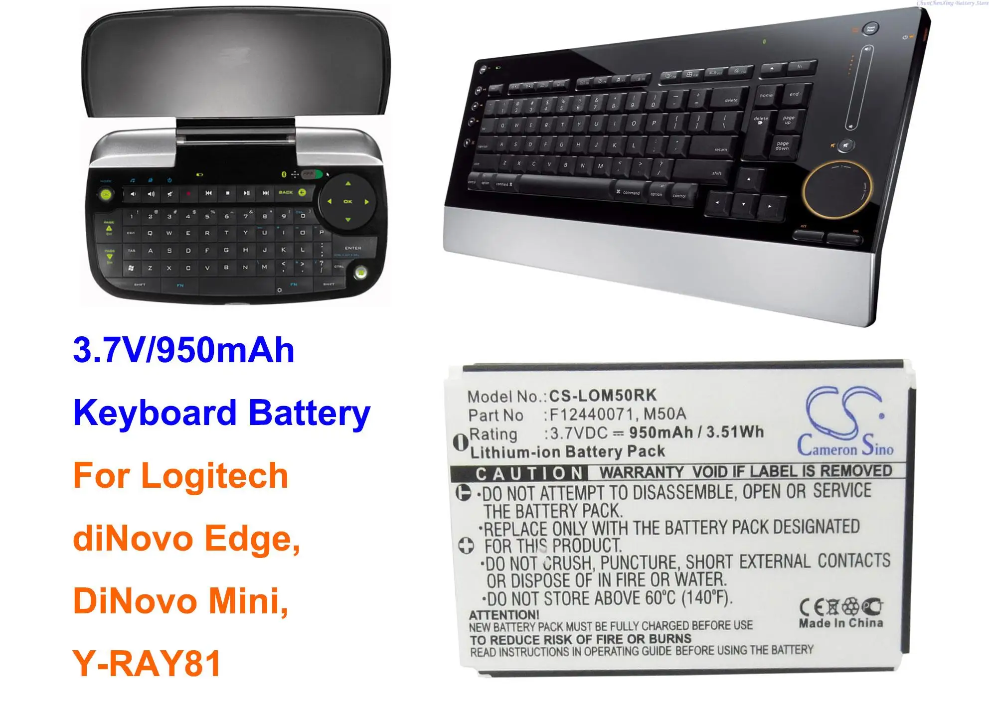 Cameron Sino 950mah Keyboard Battery M50a 190304-2004 F12440071 For Logitech  Dinovo Edge, Dinovo Mini, Y-ray81 - Digital Batteries - AliExpress
