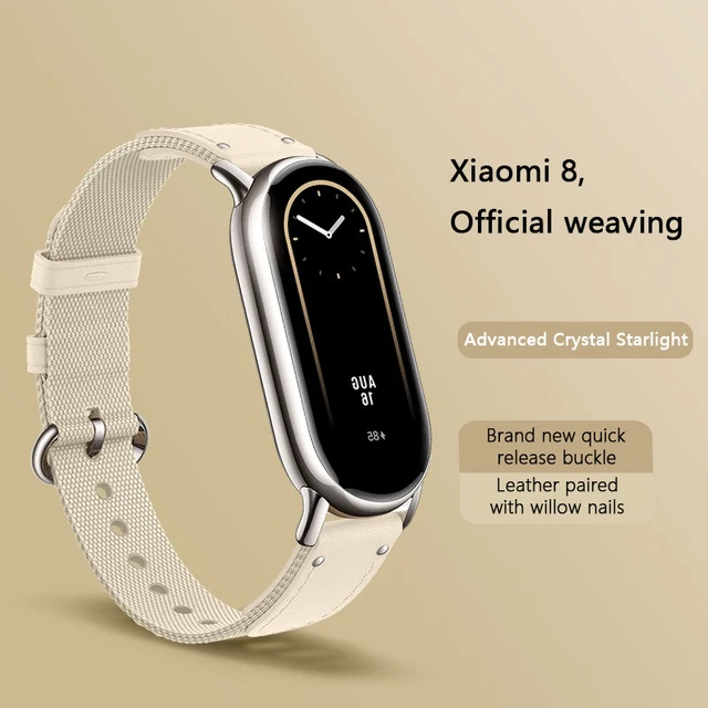 Original Strap for Xiaomi Mi Band 8 Bracelet Fashion Leather Replacement Wristband  Miband 8 NFC Correa Mi Band 8 Canvas Straps - AliExpress