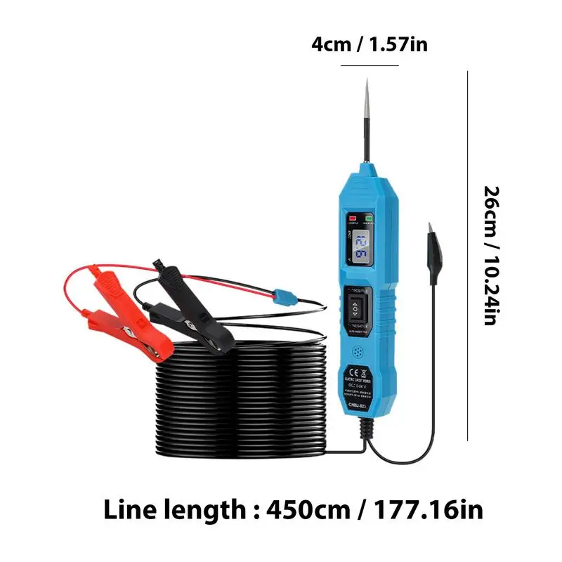 자동차 LCD 디지털 회로 테스터, 자동차 테스트 라이트 퓨즈 테스터, LED 전기 테스터 펜 포함, 3.5-36V DC