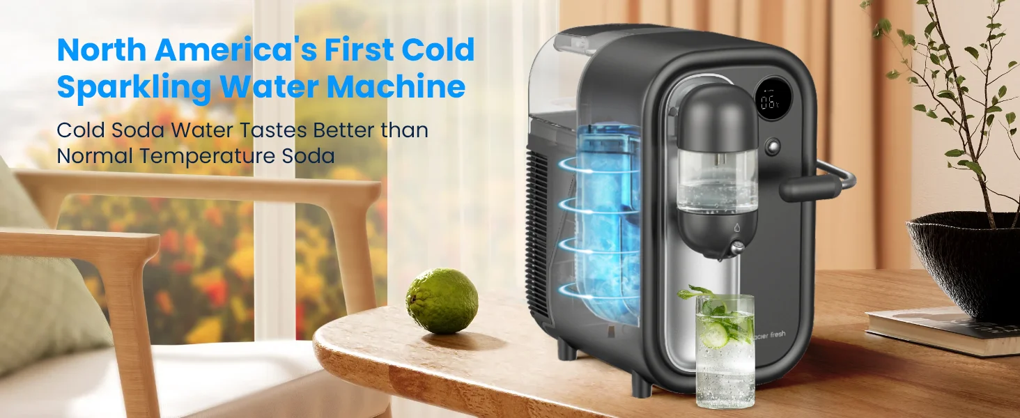 Description Picture 2 of itemFRESH Newest Cold Soda Maker,Electric Carbonated Water Machine,North America's First Sparkling Water Machine with Refrigeration,
