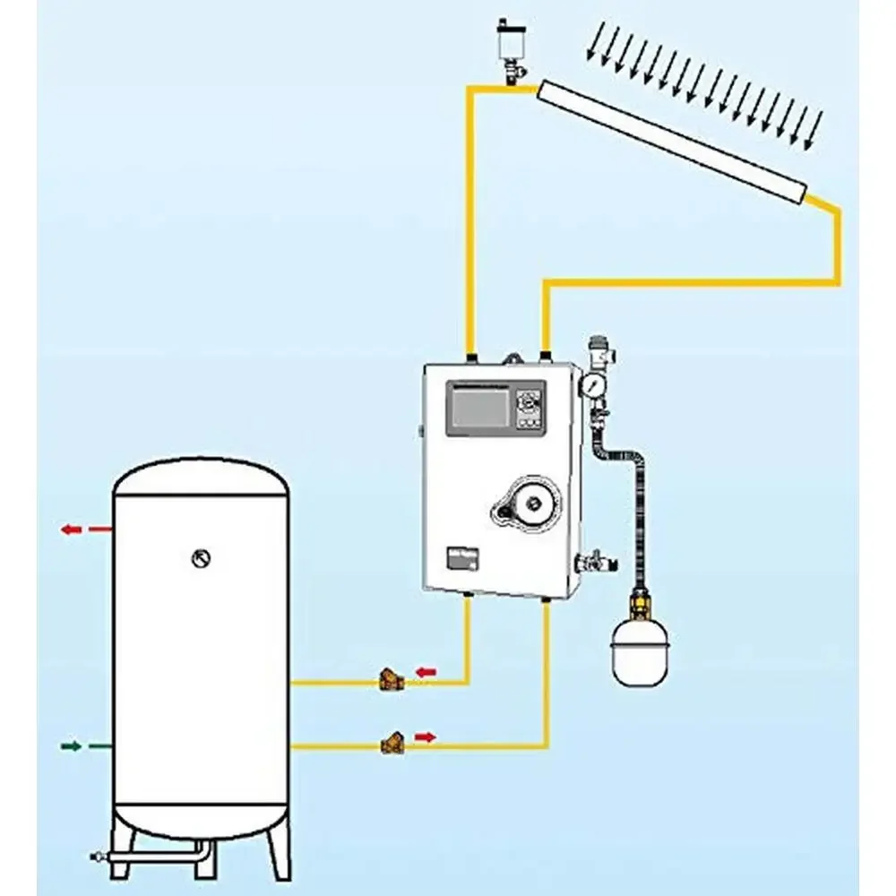 Solar Water Heaters Intelligent Controller Pump Wilo 18ft max head 1/2 connection 600W max power St14 material 145 psi 130&deg;C 20