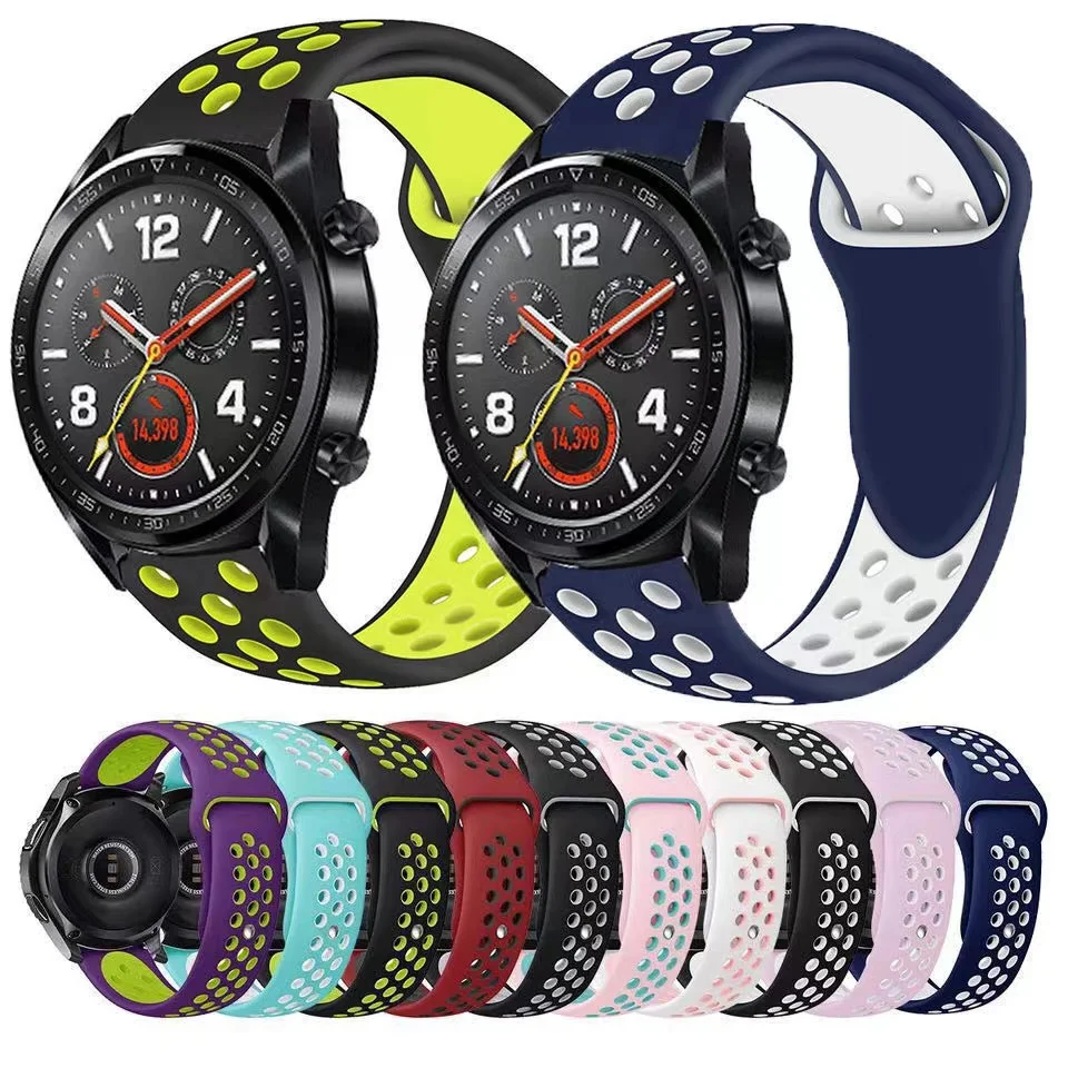 Breathable Silicone Watch Strap - Versatile 20mm/22mm Replacement Band