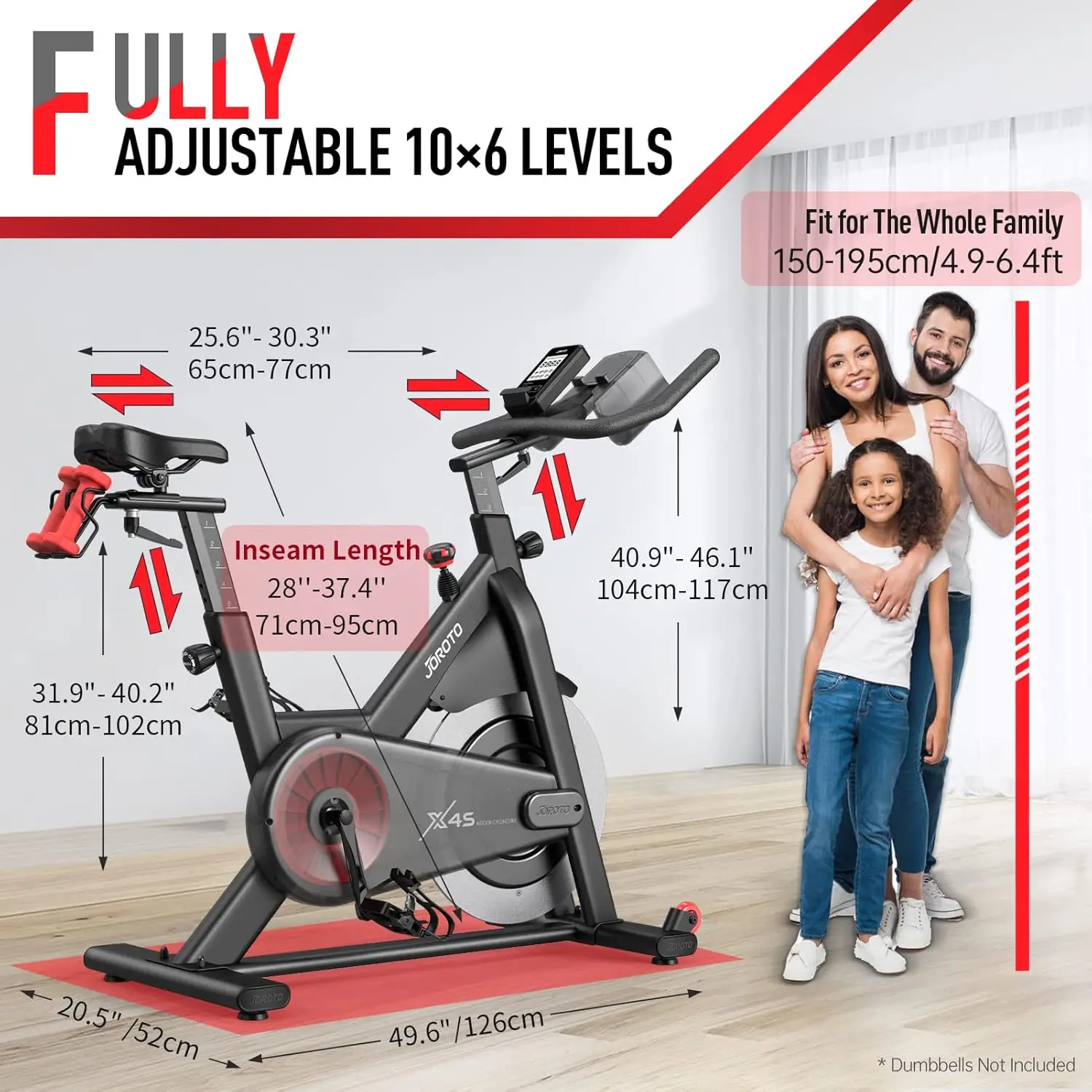 Exercise Bike, Bluetooth Stationary Indoor Cycling Bike with Readable 100 Levels Magnetic Resistance, Plus 1