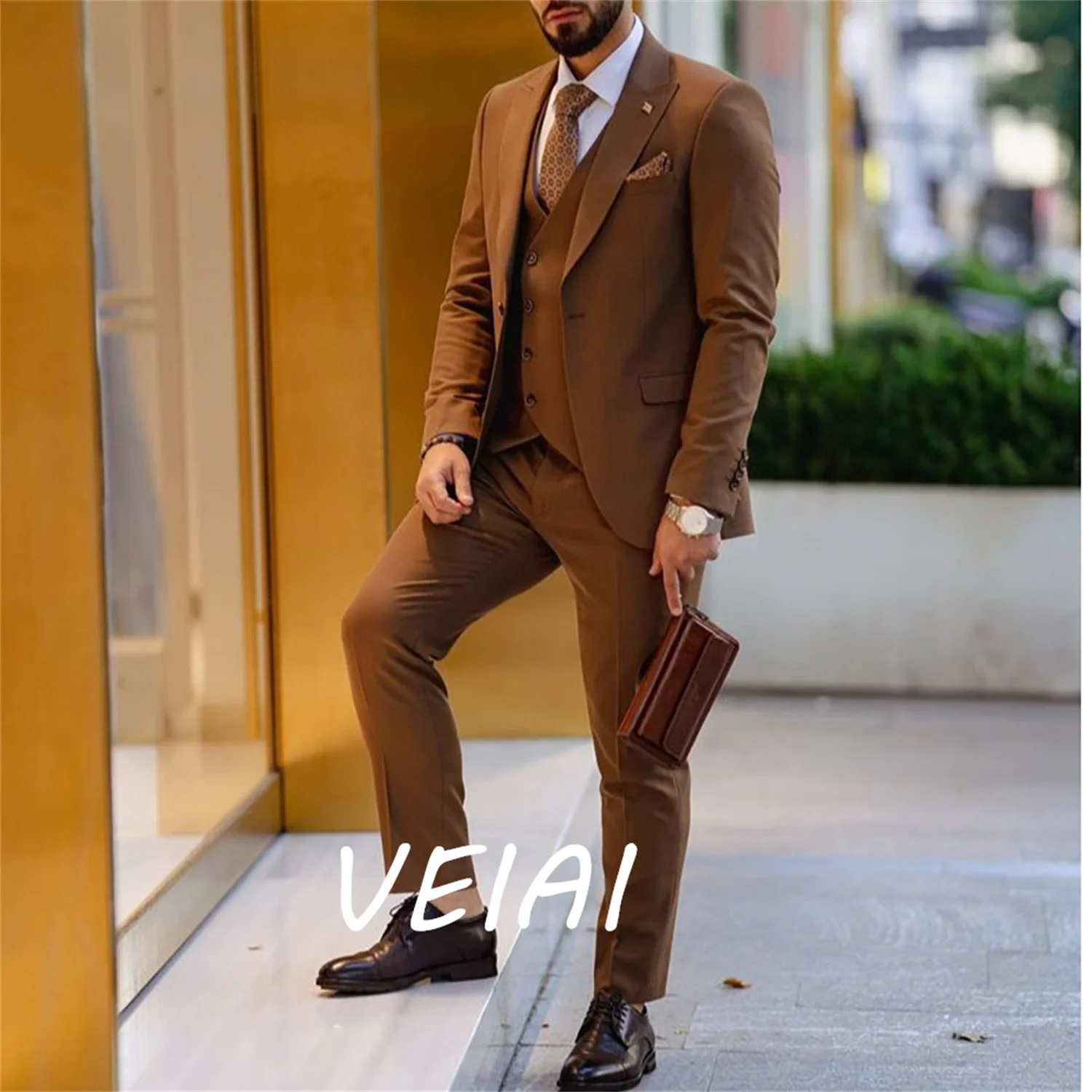 

2022 Blue Single Breasted Bridegroom Men Suits Formal Men's Business Suits 3 Pieces(Jacket+Pant+Vest) traje de novio para boda