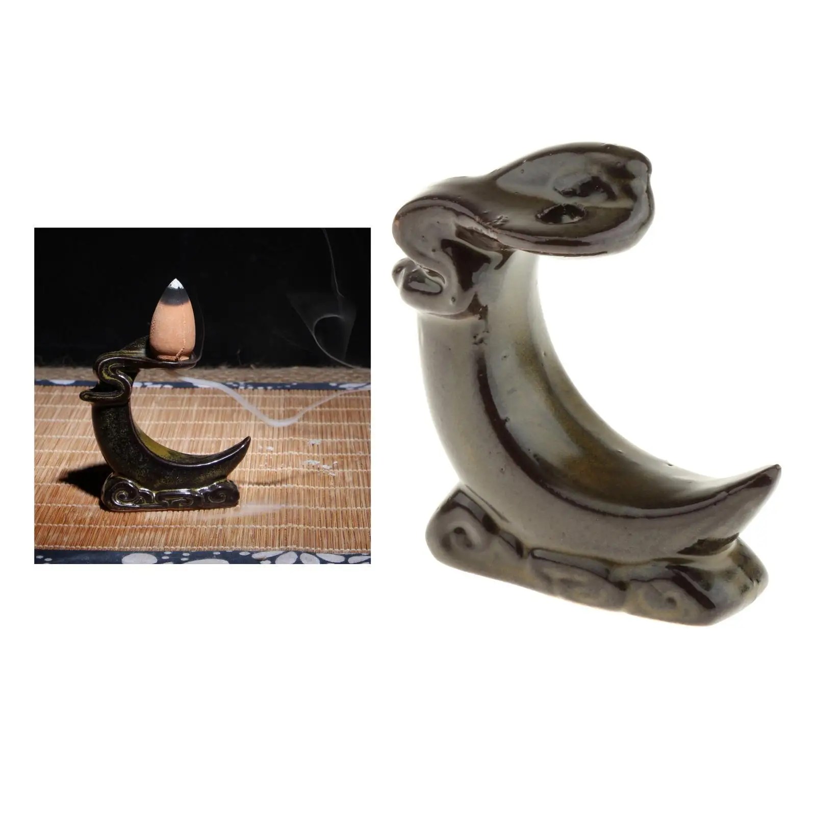 Ceramic Backflow Incense Burner, Censer Flowing Back Incense Cones Holder Crafts for Yoga Meditation SPA , Tea House Ceramic Backflow Incense Burner, Censer Flowing Back Incense Cones Holder Crafts for Yoga Meditation SPA , Tea House