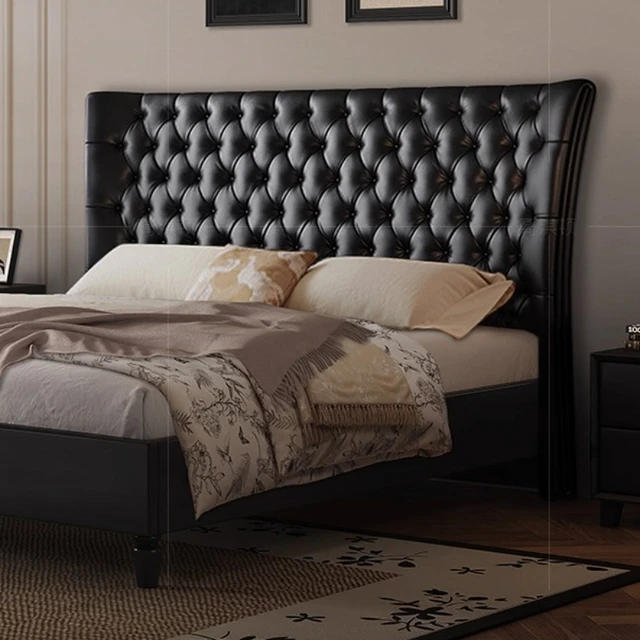 180x200cm black Headboard Double bed king size modern wooden bed frame full size Artificial Leather luxury bedroom Furniture 6 180x200cm black Headboard Double bed king size modern wooden bed frame full size Artificial Leather luxury bedroom Furniture 6