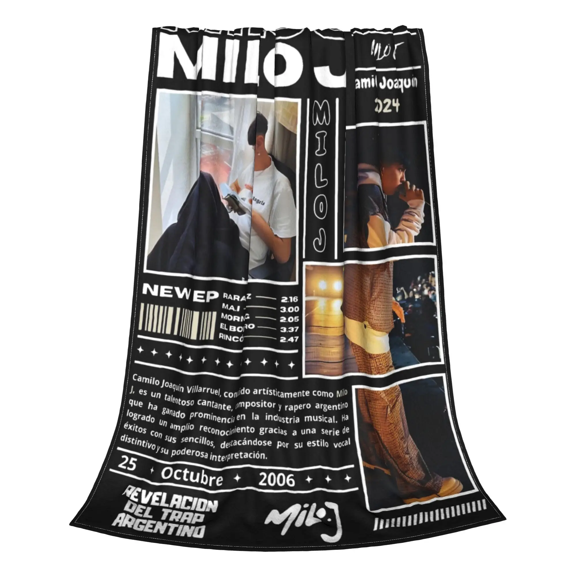 Super Soft Milo J Argentine Rapper Throw Blanket Premium Flannel Fleece Lightweight Pop Music Bed Blanket Cozy Warm Blankets 4