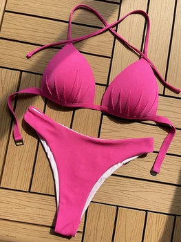 2025 Halter Bra Cup Bikini Women Swimsuit Female Push Up Swimwear Two Pieces Bikini Set Brazilian Bather Bathing Suit Swim Lady 1