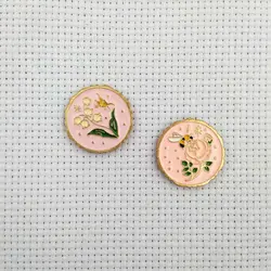 Set of 2 Enamel Bee & Butterfly Magnetic Needle Keepers for Embroidery and Cross Stitch (Set of 2)