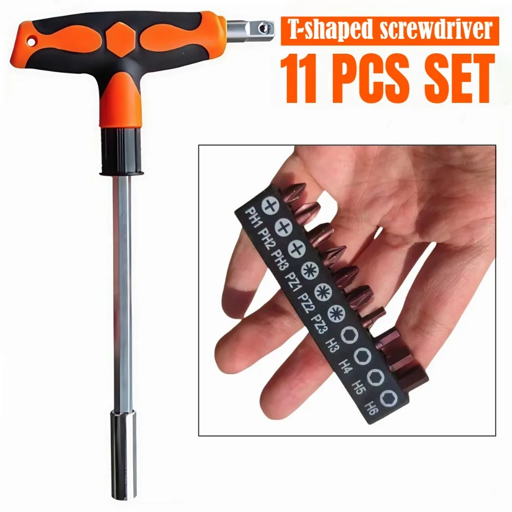 T-Handle Multi-Head Screwdriver & Socket Set