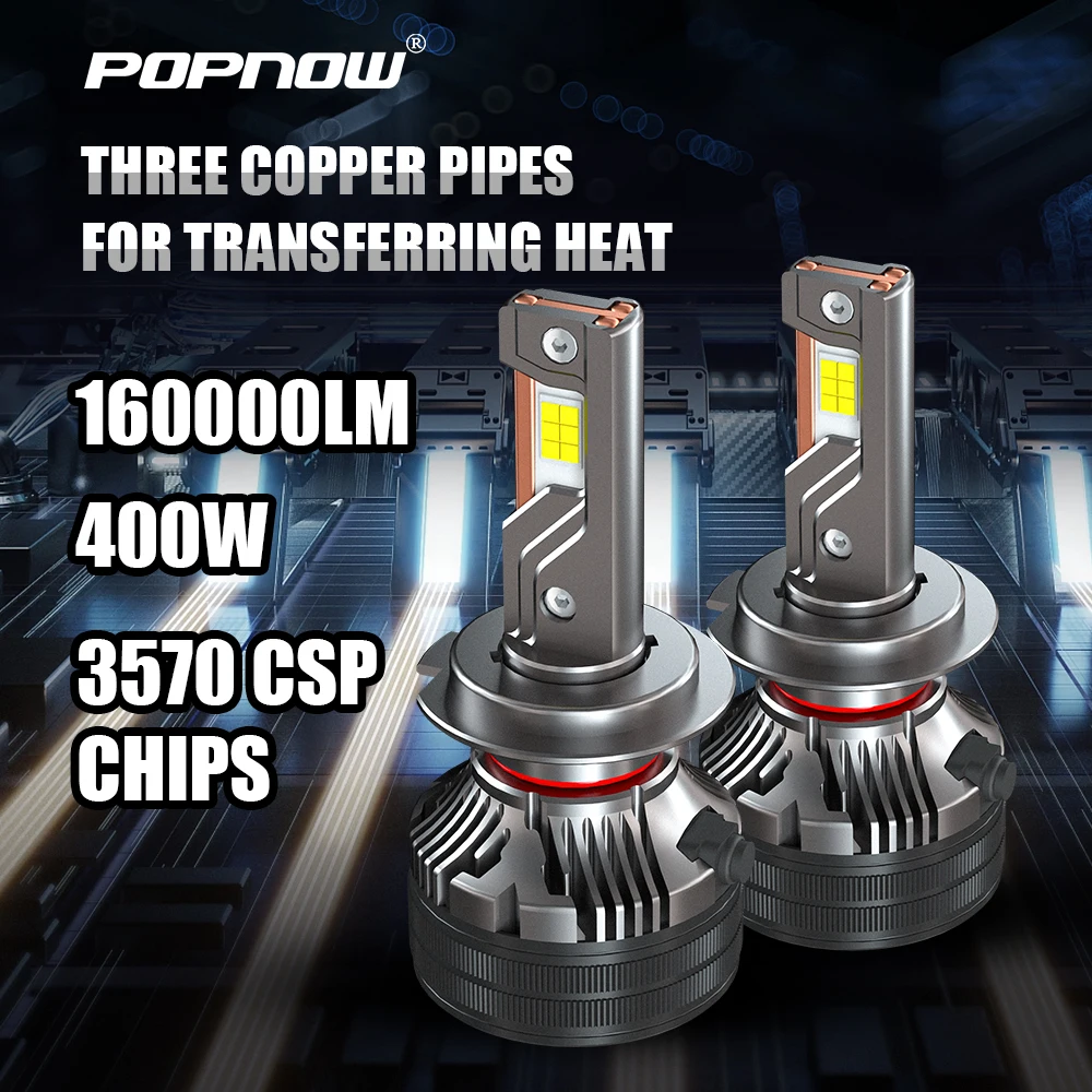 2PC H4 LED Headlight 400W 160000LM 3570 CSP LED Lamp Bulb H7 H11 HB2 Bulbs Fog Lights Super Bright Car Headlight For Car 12V