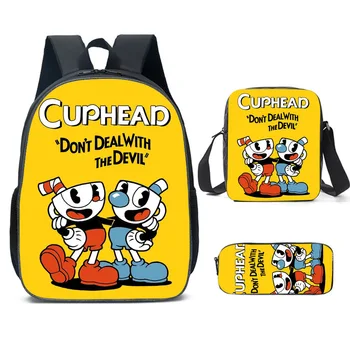 Amazon hot selling tea cup head backpack, student backpack, cartoon backpack, shoulder bag, pencil case 1