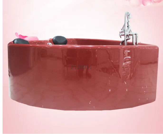 Personalized Heart-shaped Acrylic Couple Bathtub Double red love bathtub for lovers