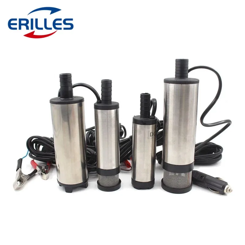 

Oil Diesel Fuel Pump DC 12V 24V Electric Submersible Pump Stainless Steel Mini Transfer Car Oil Kerosene Pump Suction 30L/min