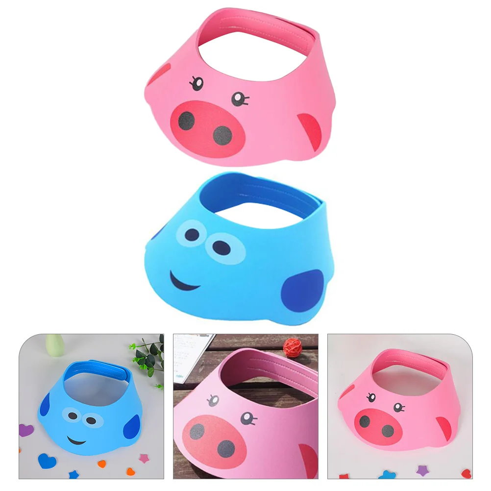 

2 Pcs Children's Shampoo Cap Adjustable Shower Baby Bathing Hat Kids for Toddlers Shield