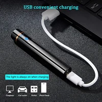 Mini Cylindrical Strip Electronic Tungsten Wire Lighter USB Rechargeable Flameless Lighters Smart Fingerprint Ignition for Gift 2
