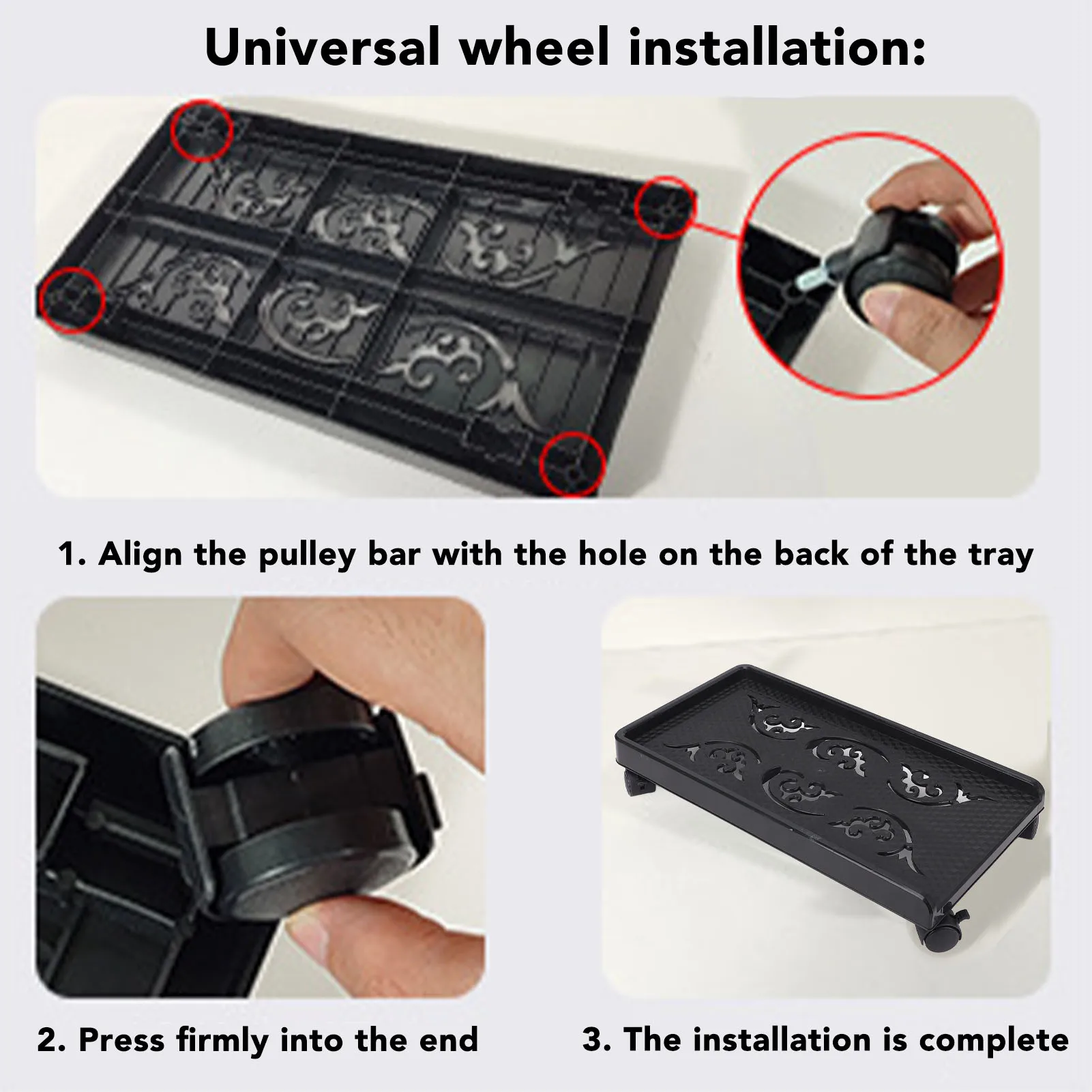 CPU Under-Desk Stand With 4 Wheels Mobile Computer Tower Stand For ATX Cases Heavy-Duty Adjustable Universal Computer Stand
