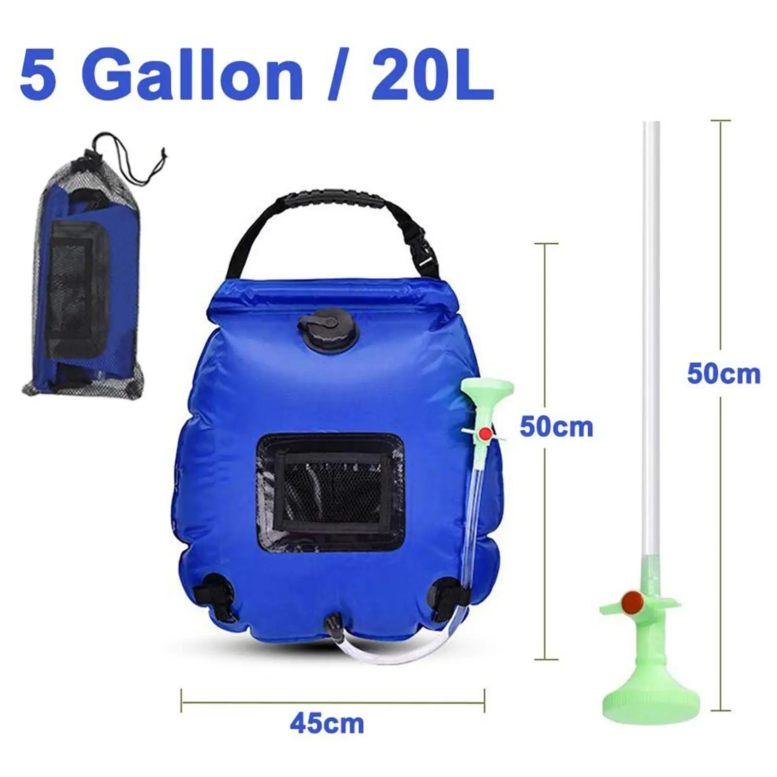 Solar Heating Shower Bag 20L Outdoor Travel Water Storage Bath PVC Bag