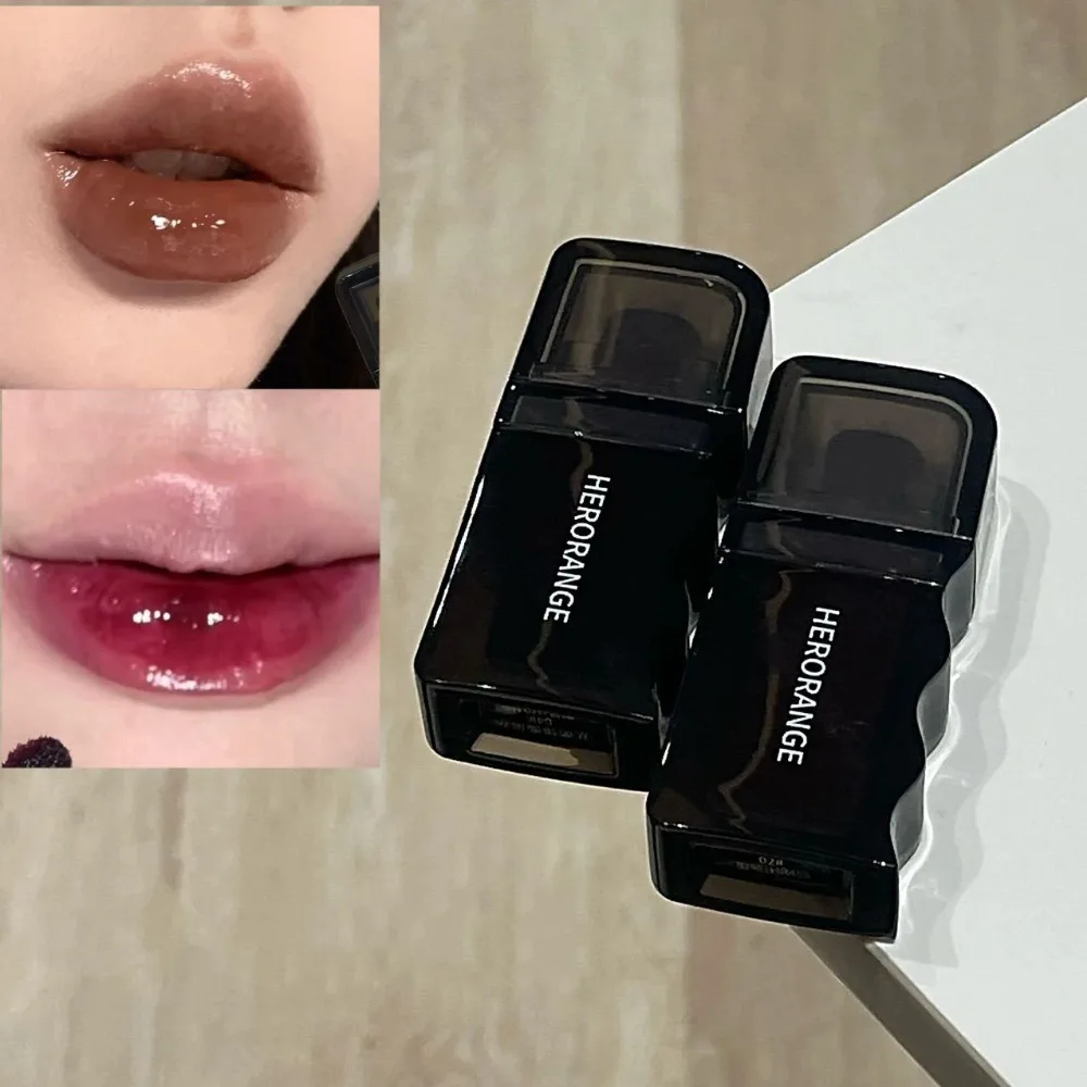 Wave Shape Green Brown Mirror Lip Tint - Clear Shine, Non-Sticky, Long Lasting Lip Makeup