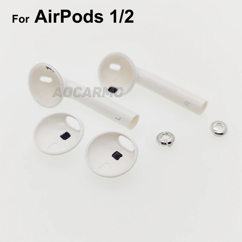 Aocarmo For Apple AirPods 1/2 Pro Earphone Repair Housing Full Set Case Cover Replacement Part