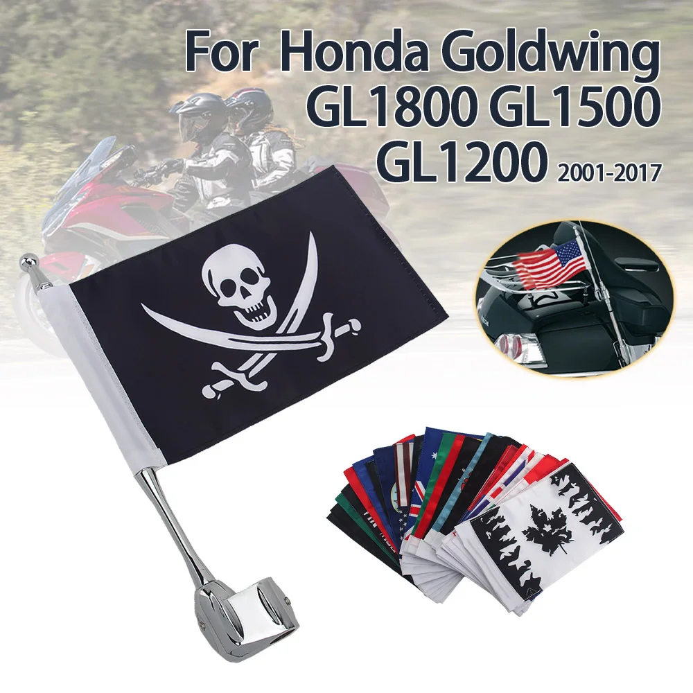 Motorrad Fahnenmast für Honda Goldwing 1800 gl1800 Flagge gl1500 gl1200 dekorative Flaggen Aluminium Rückseite Antenne Fahnenstange