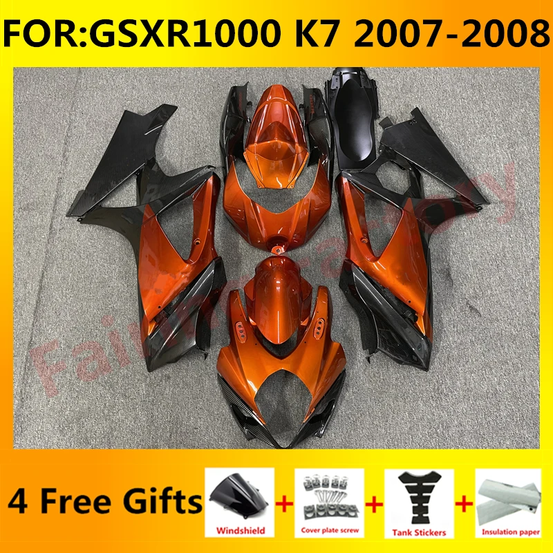 

NEW ABS Motorcycle Whole Fairing kit fit for GSXR1000 GSXR 1000 07 08 GSX-R1000 K7 2007 2008 full Fairings kits set orange black