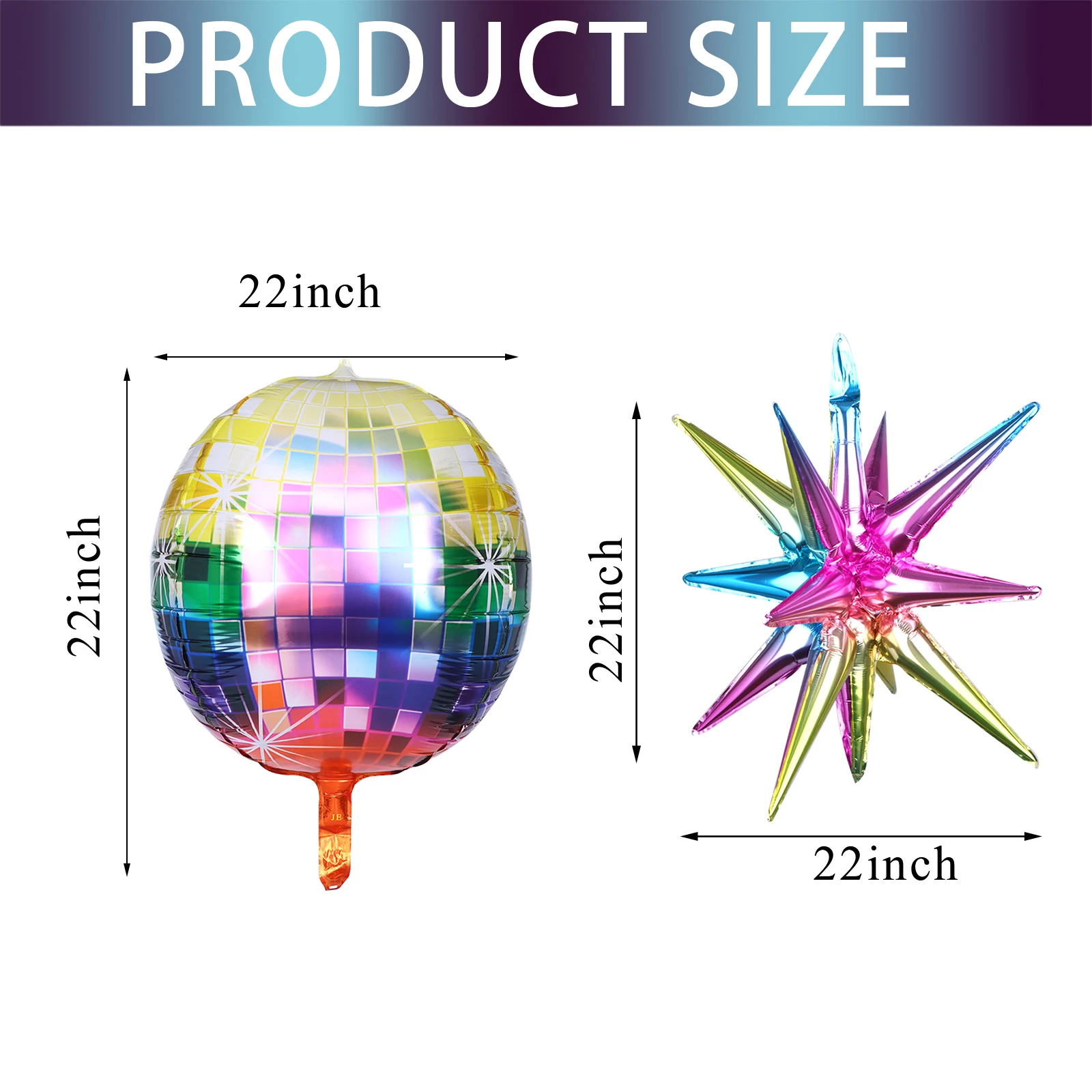 Disco Ball Balloons, 12Pcs 22 Inch Disco Balloons 4D Laser Foil Balloon,  Mirror Metallic Balloon for Disco Dance Party