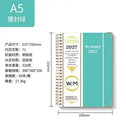 A5 Spiral Business Planner - Weekly & Monthly Schedule Diary - A5 (Green Cover)