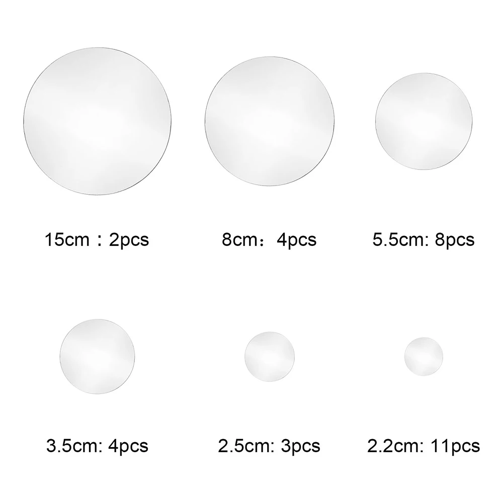 CREATCABIN 32 Pcs Round Acrylic Mirror Stickers - Self-Adhesive Circle Wall Decals For Home Decor, Brown - View #8