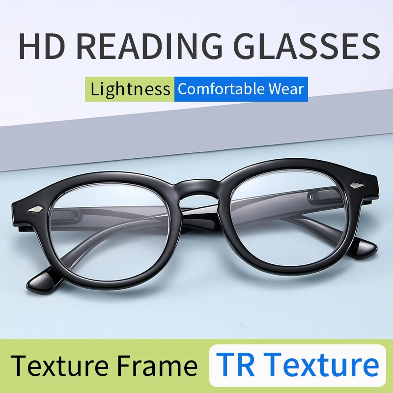

KAEDEK Classic and Elegant Reading Glasses for The Elderly One-piece Nose Pads Ultra-light Patterned Mirror for Men and Women