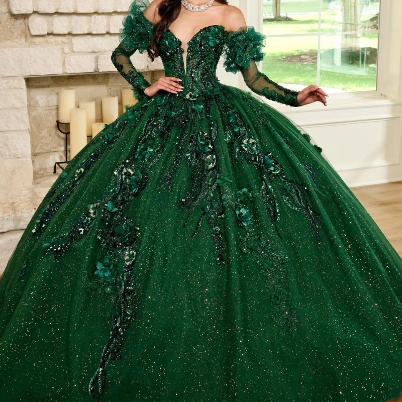 Classic Off the Shoulder Emerald Green Velvet Prom Dress Graduation Dress