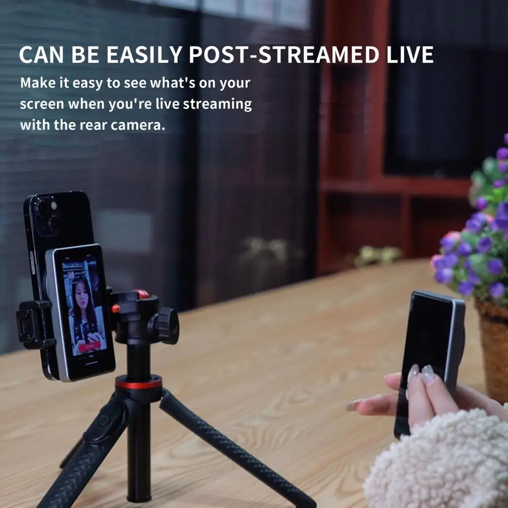 Magnetic Mount Vlog Selfie Monitor Screen Phone Wireless WiFi Bluetooth Connection Rear Camera Selfie Monitor Screen
